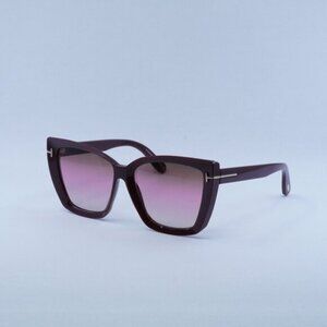 Tom Ford Scarlet-02 FT0920 69F Sunglasses Burgundy Square Frame, Brown Lenses